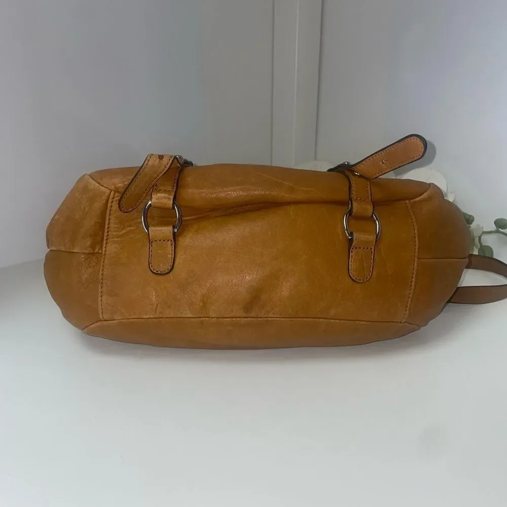 Joelle Hawkins Chic Brown Leather Slouchy Hobo Bag